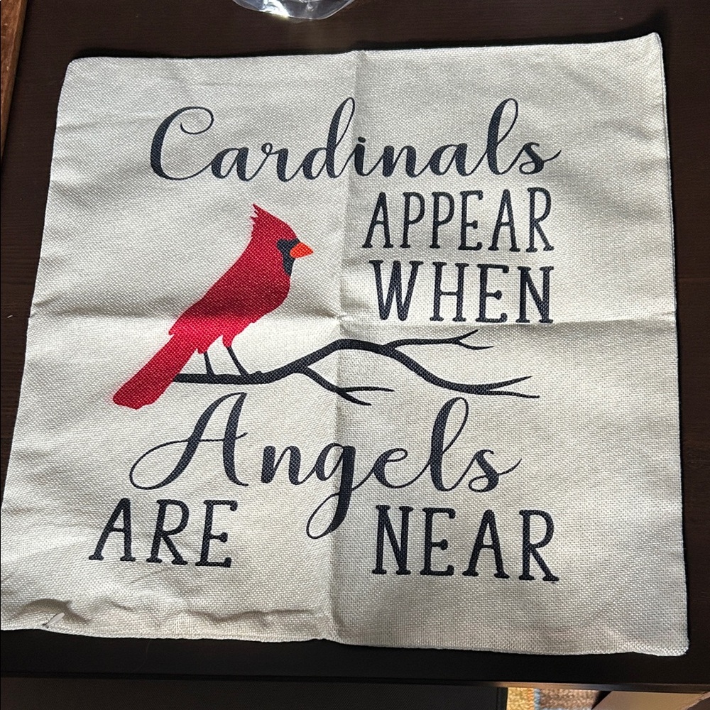 Decorative Pillow Cover with Cardinal Design